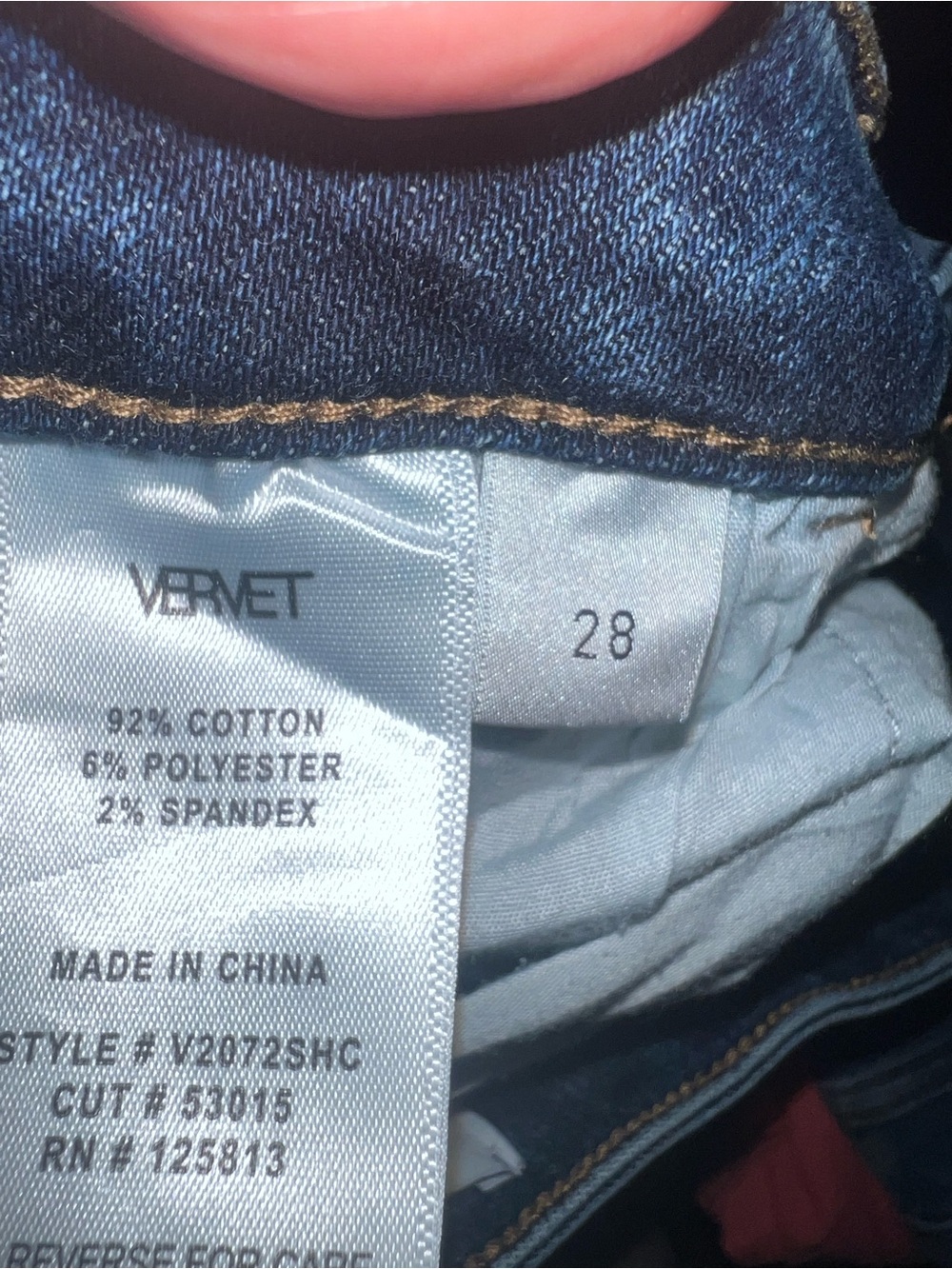 Vervet dark wash slim fit size 7/28 - Picture 10 of 10